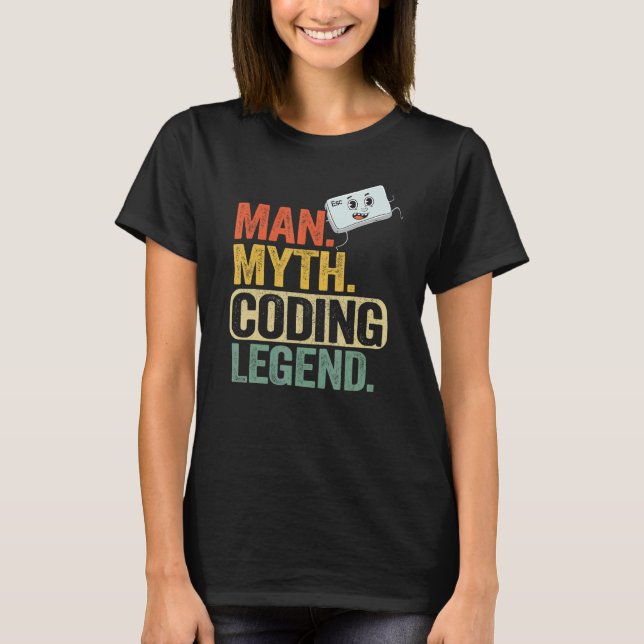 Camiseta Hombre Mitos Coding Leyenda Coder Dad Geek Compute (Anverso)