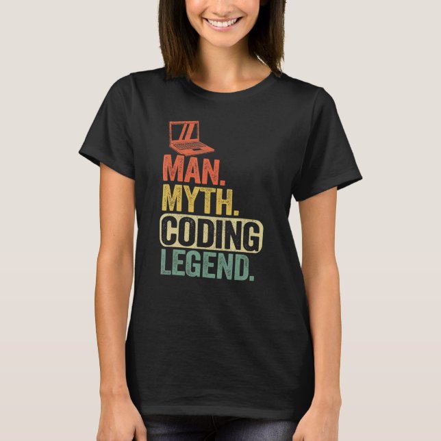 Camiseta Hombre Mitos Coding Leyenda Coder Dad Geek Compute (Anverso)