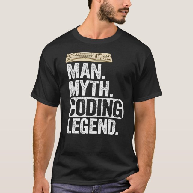 Camiseta Hombre Mitos Coding Leyenda Coder Dad Geek Compute (Anverso)