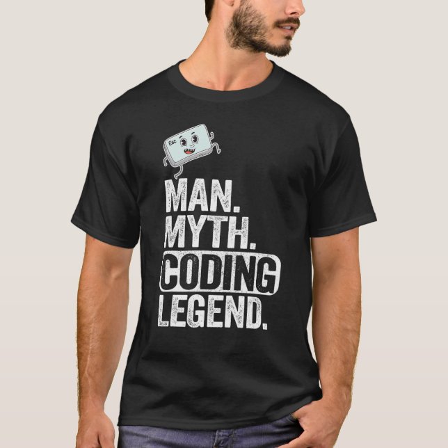 Camiseta Hombre Mitos Coding Leyenda Coder Dad Geek Compute (Anverso)