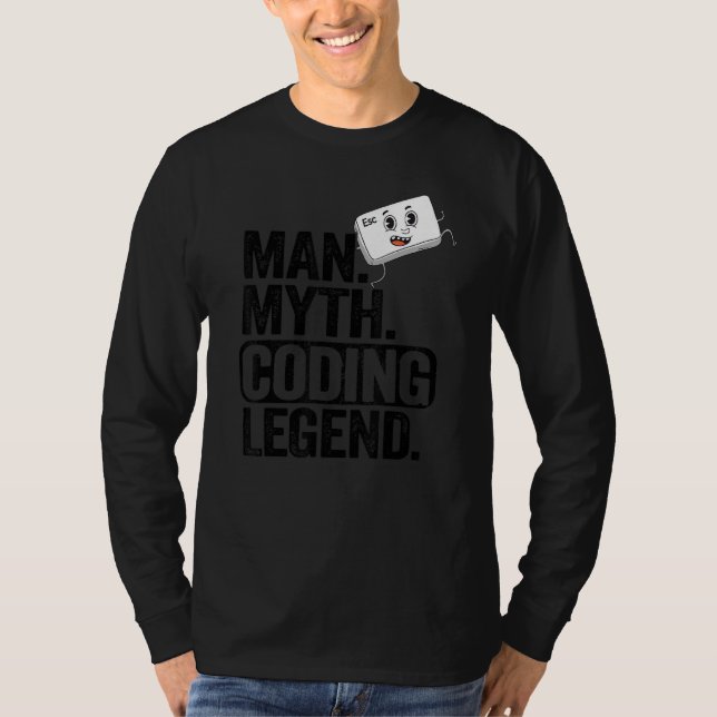 Camiseta Hombre Mitos Coding Leyenda Coder Dad Geek Compute (Anverso)