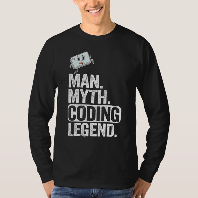Camiseta Hombre Mitos Coding Leyenda Coder Dad Geek Compute (Anverso)
