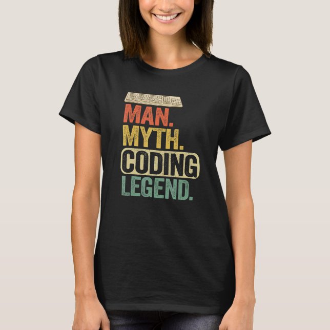 Camiseta Hombre Mitos Coding Leyenda Coder Dad Geek Compute (Anverso)