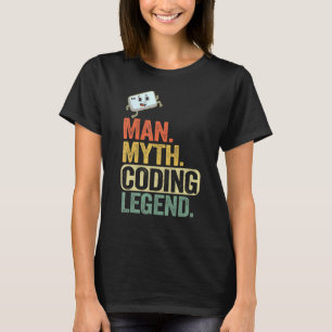 Camiseta Hombre Mitos Coding Leyenda Coder Dad Geek Compute