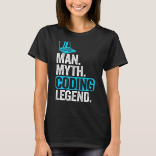 Camiseta Hombre Mitos Coding Leyenda Coder Dad Geek Compute