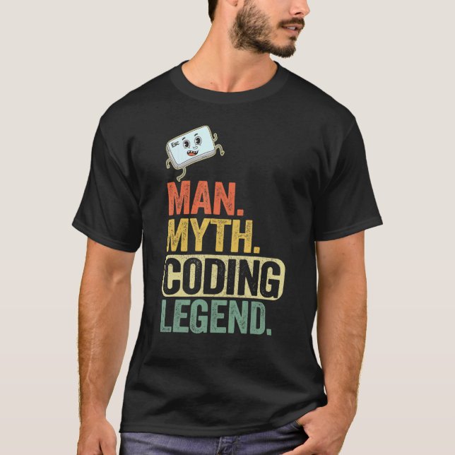Camiseta Hombre Mitos Coding Leyenda Coder Dad Geek Compute (Anverso)