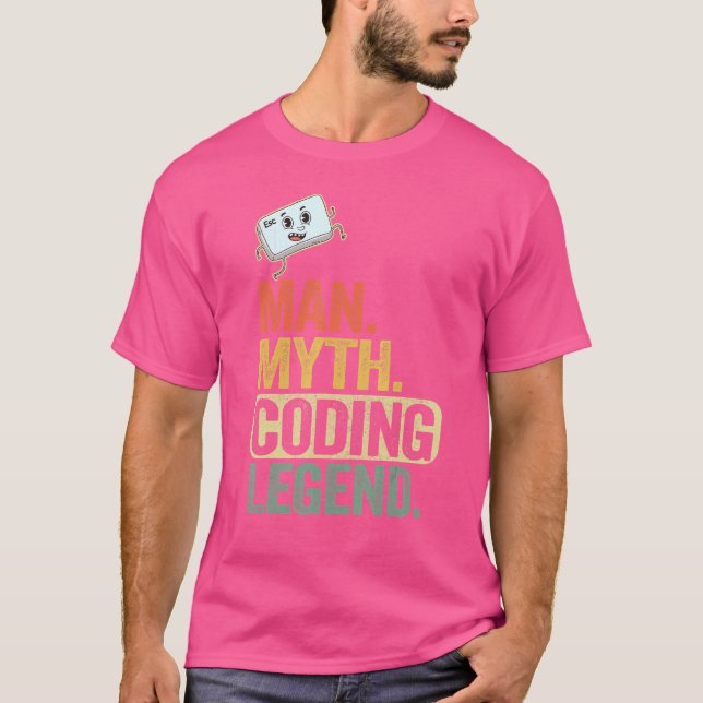 Camiseta Hombre Mitos Coding Leyenda Coder Dad Geek Compute (Anverso)