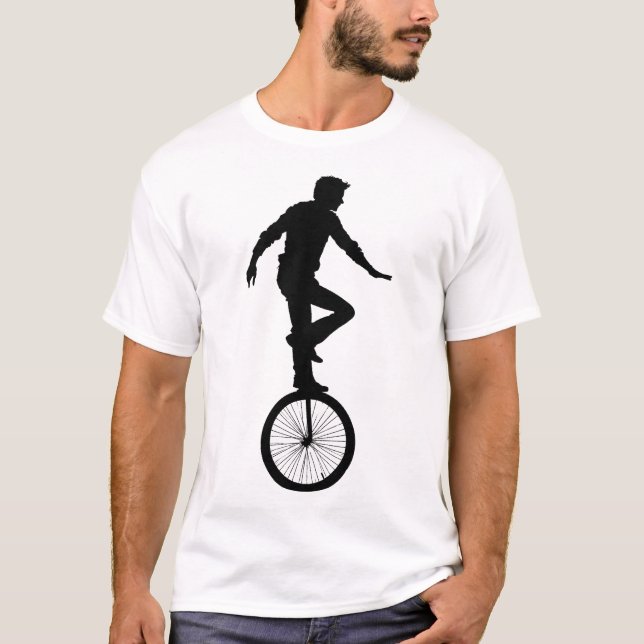 Camiseta Hombre montando monociclo (Anverso)
