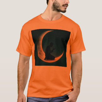 Camiseta Hombre musulmán rezando sobre el arte espacial lun