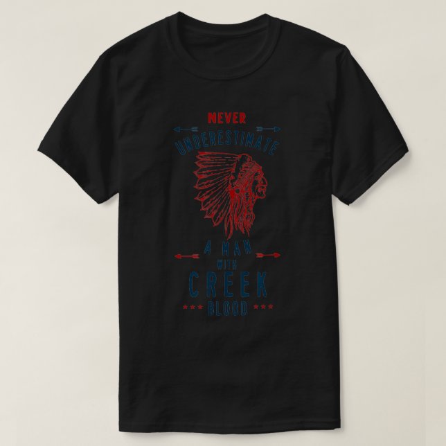 Camiseta Hombre nativo americano indio creek nunca entiende (Diseño del anverso)
