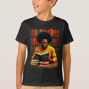 Camiseta Hombre negro de Juneteenth leyendo libros