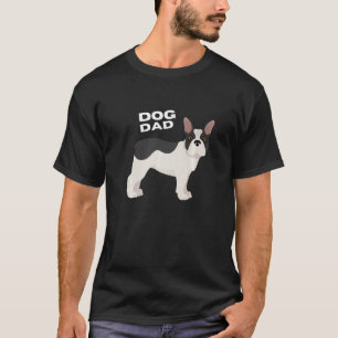 Camiseta Hombre negro y blanco Bulldog francés perro papá