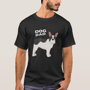 Camiseta Hombre negro y blanco Bulldog francés perro papá