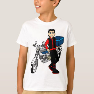 Camiseta Hombre Niño motociclista Arte ciclista