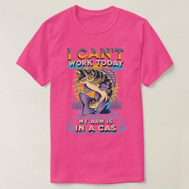 Camiseta Hombre, no puedo trabajar hoy mi brazo en un Fis F (Diseño del anverso)