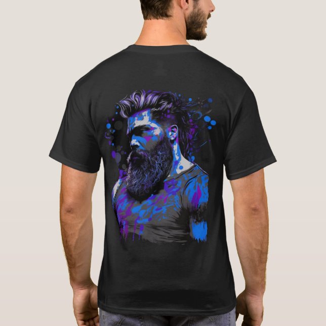 Camiseta Hombre nórdico de músculo barbudo (Reverso)