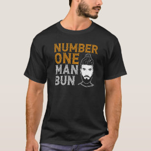 Camiseta Hombre número uno Bun Knot Hairstyle Man Bun