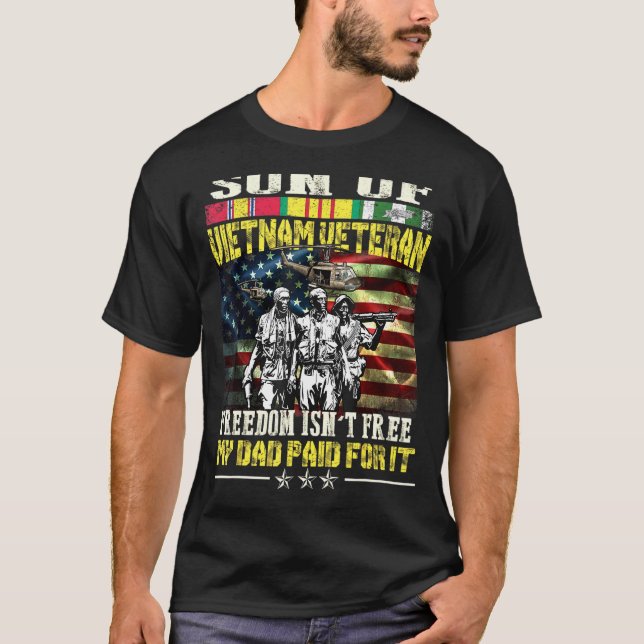Camiseta Hombre Orgulloso Hijo De Veterano De Vietnam - La  (Anverso)