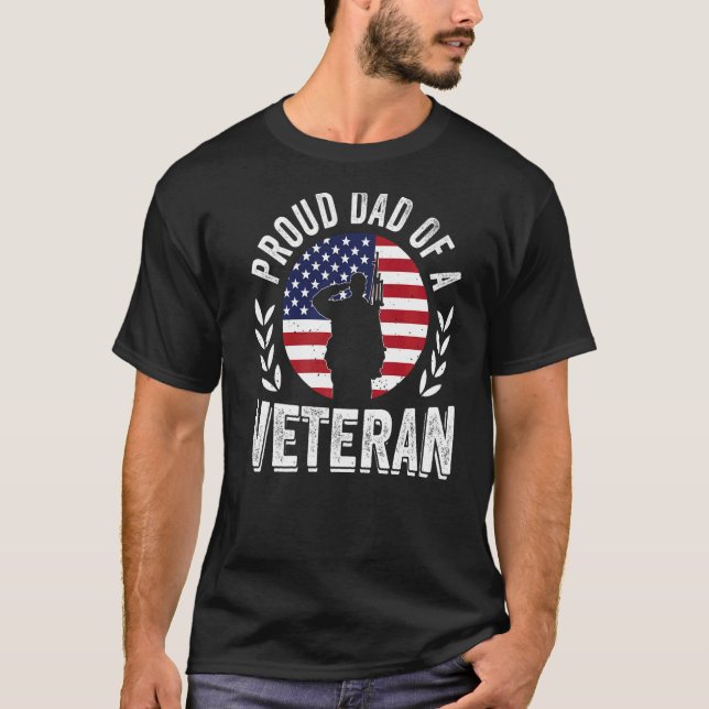Camiseta Hombre orgulloso padre de veterano inversionista e (Anverso)