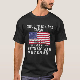 Camiseta Hombre Orgulloso papá Paw Vietnam Veterano Retro B