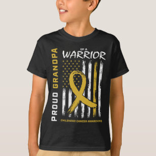 Camiseta Hombre Oro Orgulloso Abuelo Conciencia del Cáncer