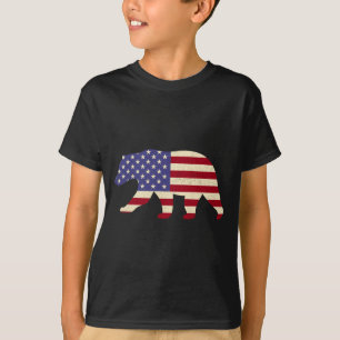 Camiseta Hombre oso del 4 de julio bandera americana patrió