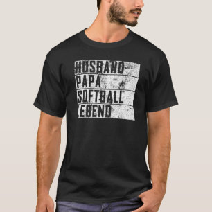 Camiseta Hombre Padre Día Esposo Papa Softball Leyenda Soft