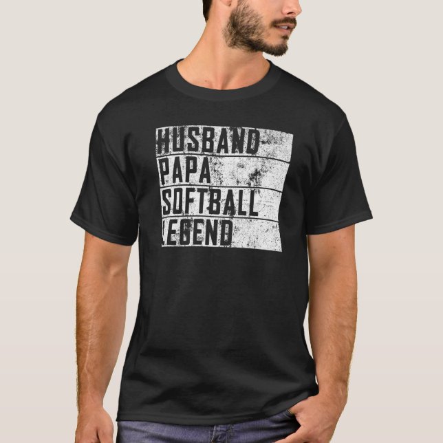 Camiseta Hombre Padre Día Esposo Papa Softball Leyenda Soft (Anverso)