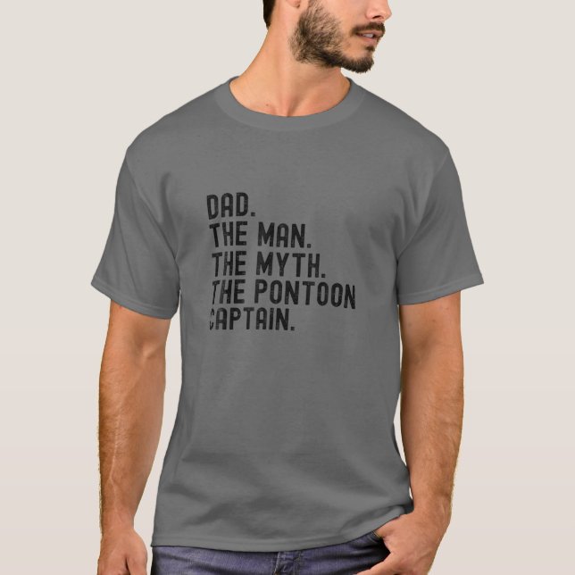 Camiseta Hombre Padre Hombre Mito Pontoon Capitán Pontoonin (Anverso)