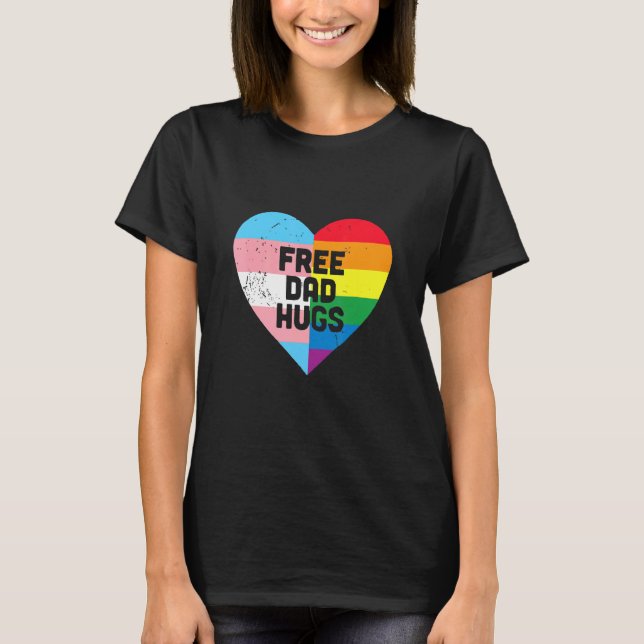 Camiseta Hombre: Padre Libre De Flores De Arcoiris Para Muj (Anverso)