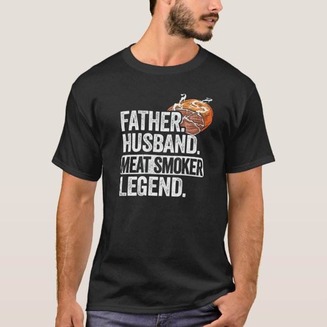 Camiseta Hombre Padre Marido Humo Leyenda Fumador Brisket D (Anverso)