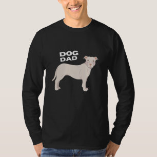 Camiseta Hombre Padre Perro Terrier Pit Bull Americano Blan