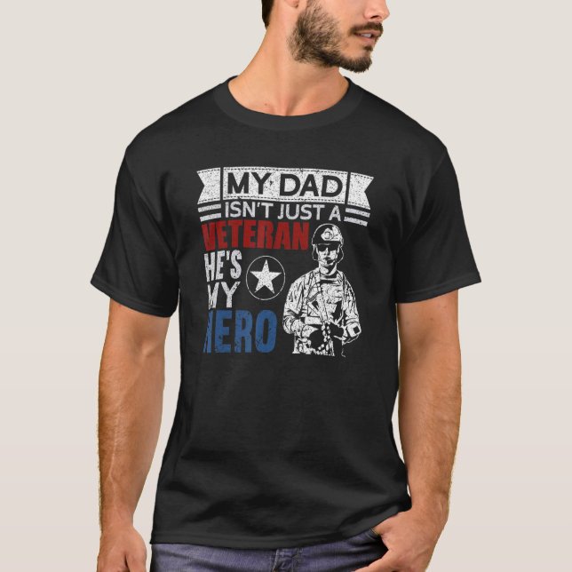 Camiseta Hombre, padre veterano, es mi héroe orgulloso venc (Anverso)
