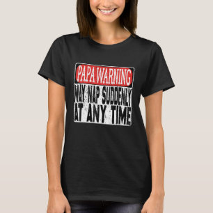 Camiseta Hombre Papa Advertencia Puede Dormir la Siesta Rep