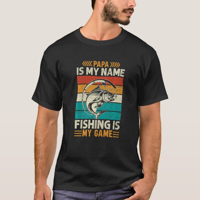Camiseta Hombre, papá es mi nombre Pescar es pescador de ju (Anverso)