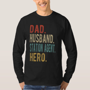 Camiseta Hombre Papá Esposo Agente de Estación Héroe