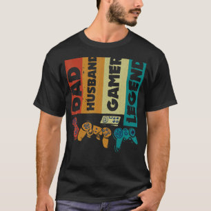 Camiseta Hombre Papá Esposo Gamer Leyenda Papá Video Gamer