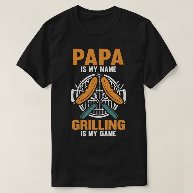 Camiseta Hombre, Papá, Mi Nombre Grilling Es Mi Juego Diver (Diseño del anverso)