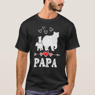 Camiseta Hombre papá oso oso 2 cachorros papá oso papá dobl