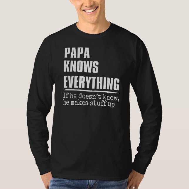 Camiseta Hombre, papá sabe todo el 60° Día del Padre (Anverso)