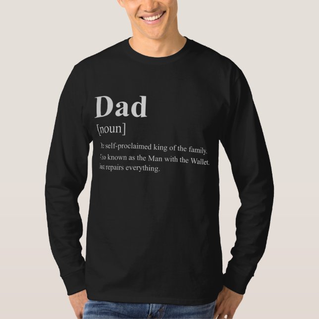 Camiseta Hombre papá (sustantivo) el autoproclamado rey pad (Anverso)