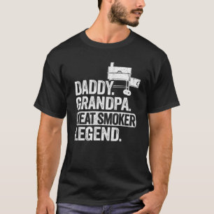 Camiseta Hombre Papi Abuelo Carne Fumador Leyenda Padre Gri