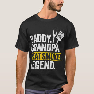 Camiseta Hombre Papi Abuelo Carne Fumador Leyenda Padre Gri