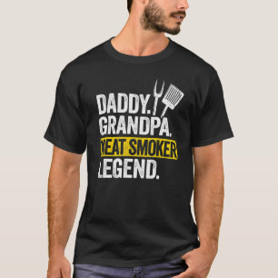 Camiseta Hombre Papi Abuelo Carne Fumador Leyenda Padre Gri