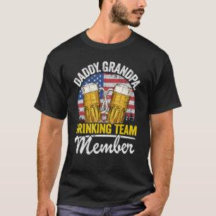 Camiseta Hombre Papi Abuelo Usa Bebida Miembro Del Equipo D