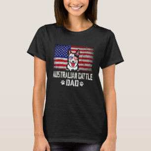 Camiseta Hombre Patriótico Ganado Australiano Padre Bandera