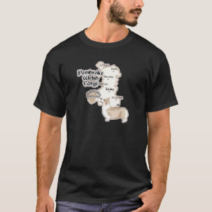 Camiseta Hombre Pembroke Welsh Corgi Con Mapa De Gales