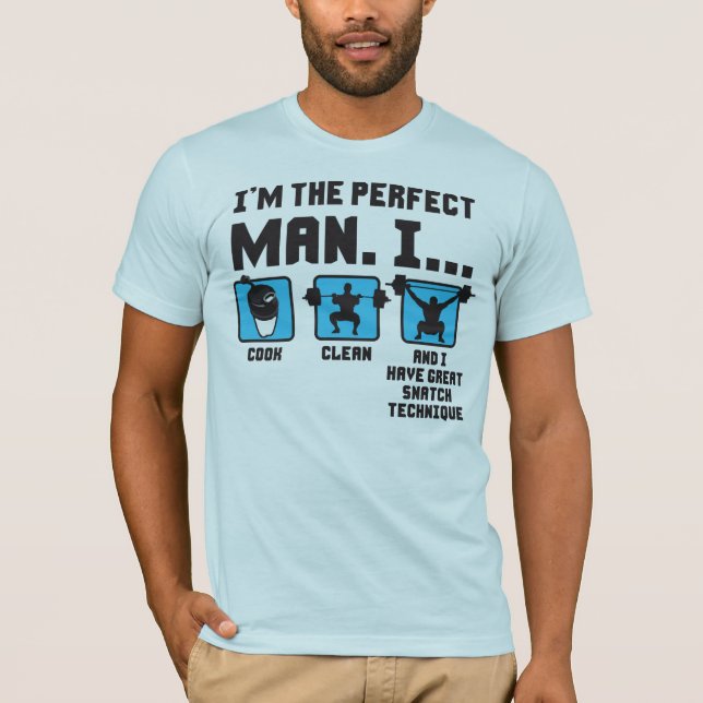 Camiseta Hombre perfecto - Gimnasio divertido de halterofil (Anverso)
