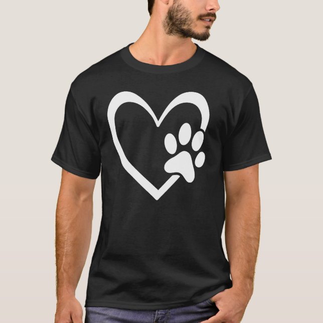 Camiseta Hombre Perro papá mamá Puppy Love Perros Gatos Paw (Anverso)