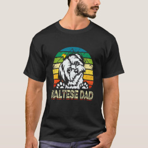 Camiseta Hombre Perro Papá Retro Mejor Perro Maltés Padre N